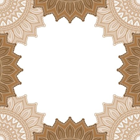 Abstract floral decorative frame for greeting card or invitation in ethnic styleのイラスト素材