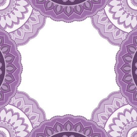 Abstract floral decorative frame for greeting card or invitation in ethnic styleのイラスト素材