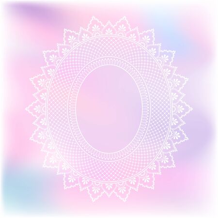 Blurred pastel background with decorative pattern in ethnic oriental style on for greeting card, invitation or announcementのイラスト素材