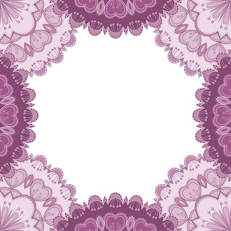Abstract floral decorative frame for greeting card or invitation in ethnic styleのイラスト素材