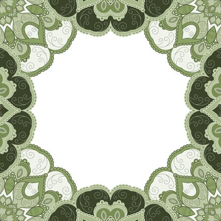 Abstract floral decorative frame for greeting card or invitation in ethnic styleのイラスト素材