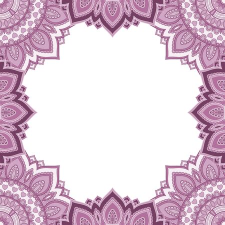 Abstract floral decorative frame for greeting card or invitation in ethnic styleのイラスト素材