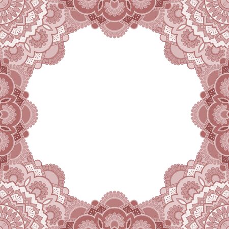 Abstract floral decorative frame for greeting card or invitation in ethnic styleのイラスト素材