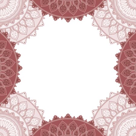 Abstract floral decorative frame for greeting card or invitation in ethnic styleのイラスト素材