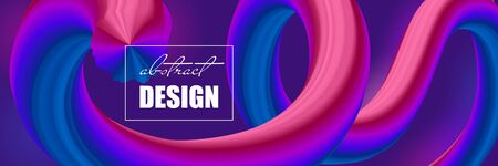 Colorful abstract background with futuristic gradient waves. Trendy illustration for business poster, web banner, landing page or coverのイラスト素材