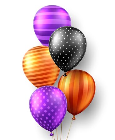 Halloween background with air balloons. Greeting card, party invitation or sale banner templateのイラスト素材