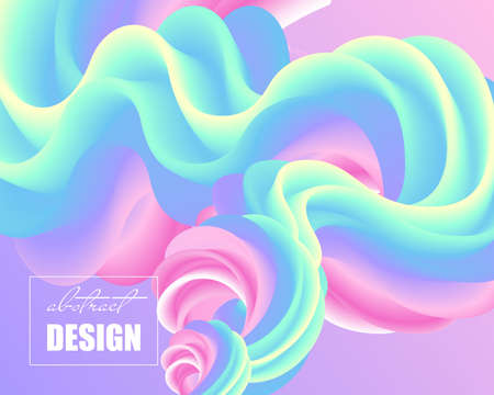 Colorful abstract background with futuristic gradient waves. Trendy illustration for business poster, web banner, landing page or coverのイラスト素材