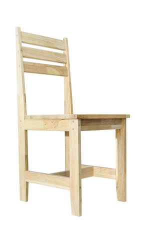 Chair made of recycle wood on isolatedの写真素材