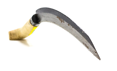 Agricultural sickle mower blade folding shovel gardening toolsの写真素材