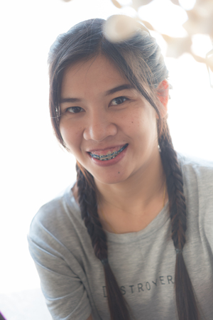 The young woman on vacationの写真素材