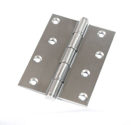 Stainless Steel Door Hinges On white backgroundの写真素材