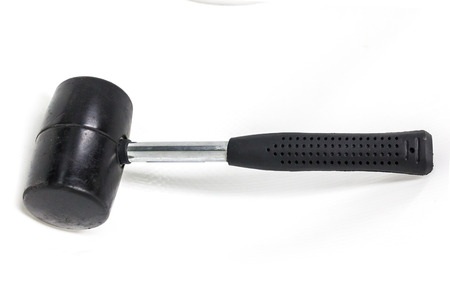 Hammer rubber on white background
