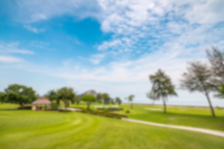 Golf course in island beachの写真素材