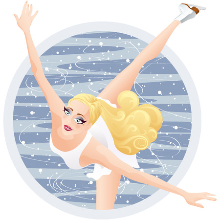 A graceful female figure skater on the ice. Gradients were used when creating this illustration.
のイラスト素材