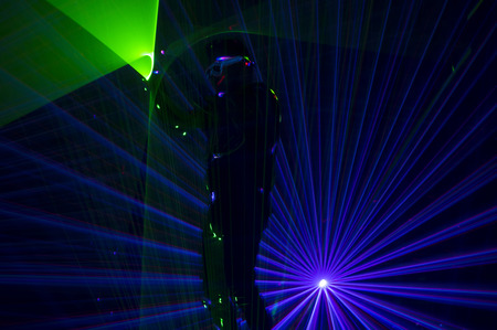 Disco dance with special effects and fantastic laser showの写真素材