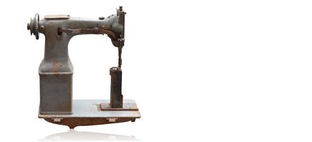 di cut Ancient sewing machine on white background,old,object,copy spaceの写真素材