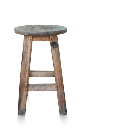 front view  brown wooden chair on white background, object, furniture, vintage, copy spaceの写真素材