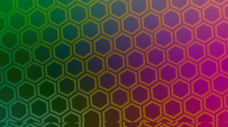 two tone color,green and pink gradient honeycomb, on gradient background, object, template, banner,...