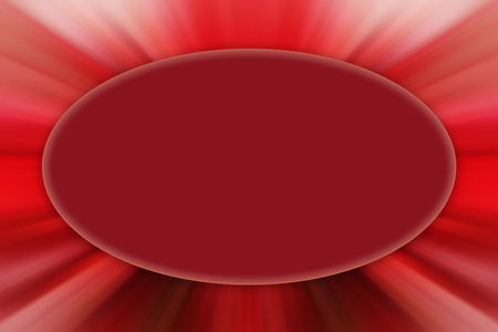 red oval on abstract red color line and speed motion blur background, banner, template, copy spaceの写真素材