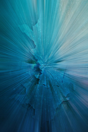 abstract blue motion speed and laser on steel surface cracked crack background, object, vintage,...