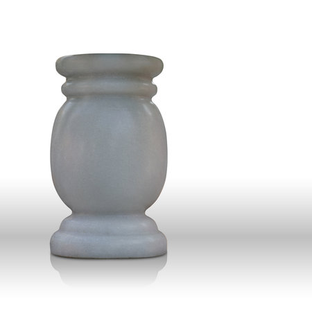 old white marble vase on white background, object, vintage, decor, banner, template, copy spaceの写真素材
