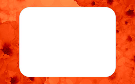 white rounded corners on blur orange roses flower bouquet background, object, decor, card, banner, template, copy spaceの写真素材