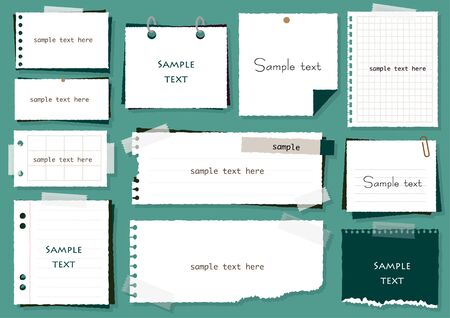Set of simple notepad framesのイラスト素材