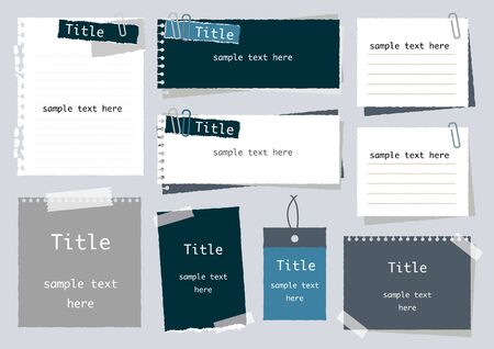 Set of simple notepad framesのイラスト素材