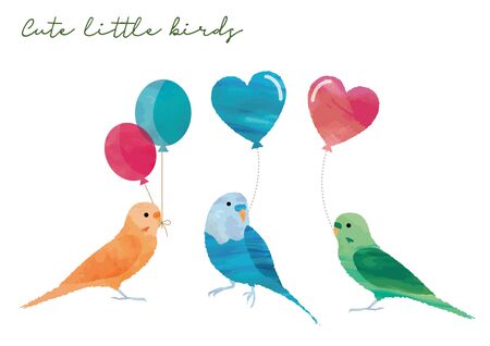 Birds and Balloonsのイラスト素材