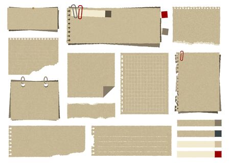 Kraft Paper Style Notepad Frame Setのイラスト素材