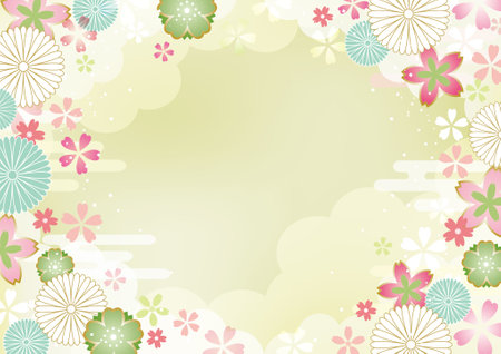 Cherry Blossom Background Material_Japanese Patternのイラスト素材