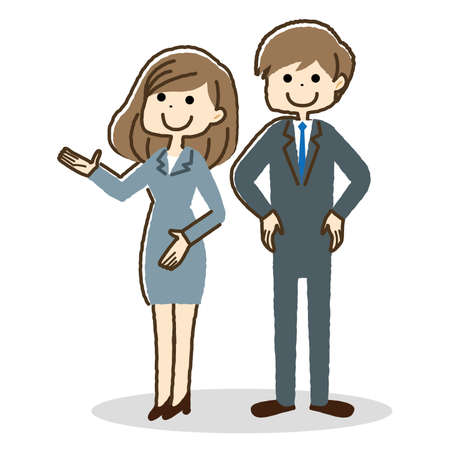 Business Men and Women_Whole Bodyのイラスト素材