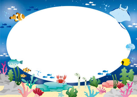 Sea Creatures Frameのイラスト素材