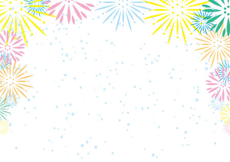 Fireworks Background Frameのイラスト素材