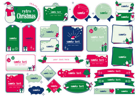Simple and cute Christmas framesetのイラスト素材