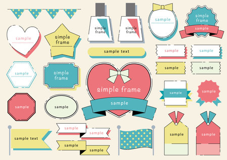 Set of retro vintage ribbons, labels and tags. Vector illustrationのイラスト素材