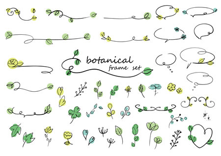 Natural handwritten decoration setのイラスト素材