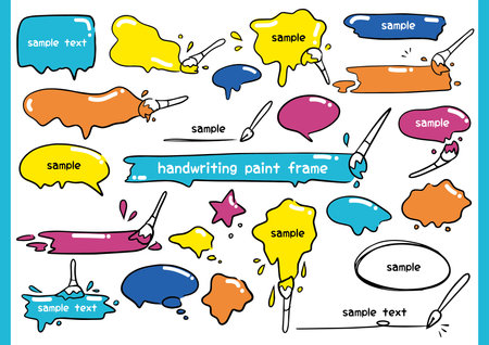 Cute handwritten paint framesetのイラスト素材
