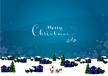 Merry Christmas and Happy New Year background with snowflakes.のイラスト素材