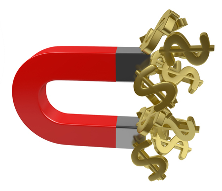 magnt attract money goldenの写真素材