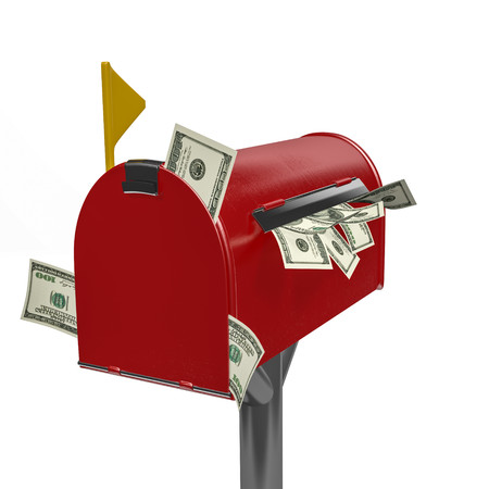 Money in mailboxの写真素材