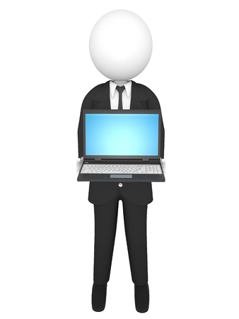 3d man  holding notebookの写真素材