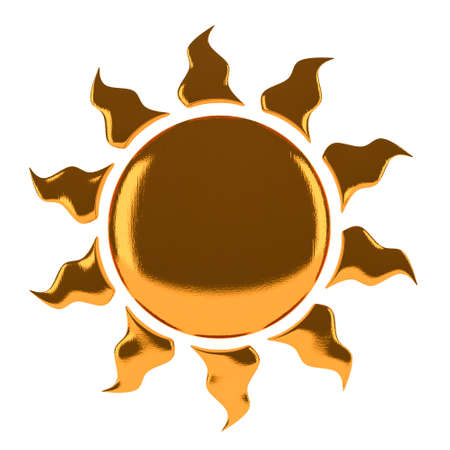 Symbol Sun  isolated on white backgroundの写真素材