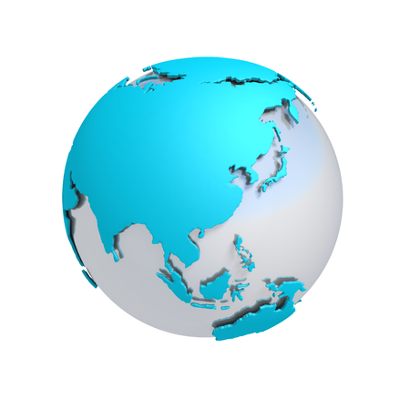 Earth isolated on white backgroundの写真素材