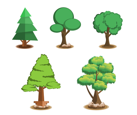 tree natural illustration  on white background.のイラスト素材