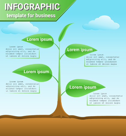 Creative vector illustration Info graphic template for business treeのイラスト素材