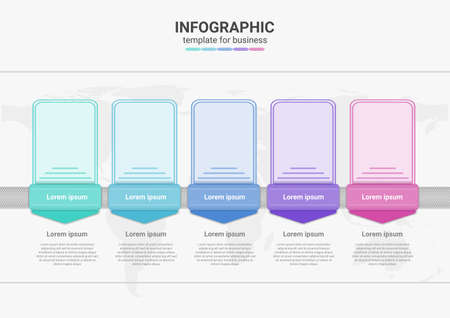 infographic content with steps and options presentation business templateのイラスト素材