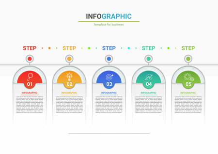 infographic presentation business template Process chart data visualization creative concept steps optionsのイラスト素材