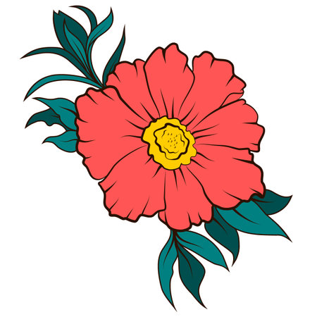 floral green leaves elegant poster  greeting card decoration isolateのイラスト素材