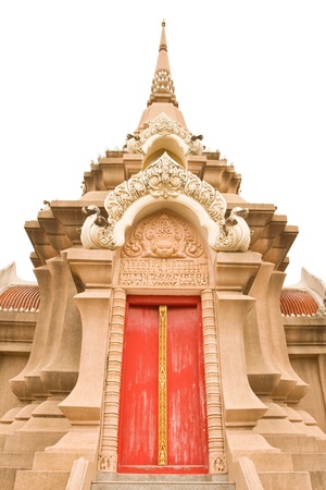 Red door in a temple  Wat Liab ,NAKORNRATCHASIMA,THAILANDの写真素材
